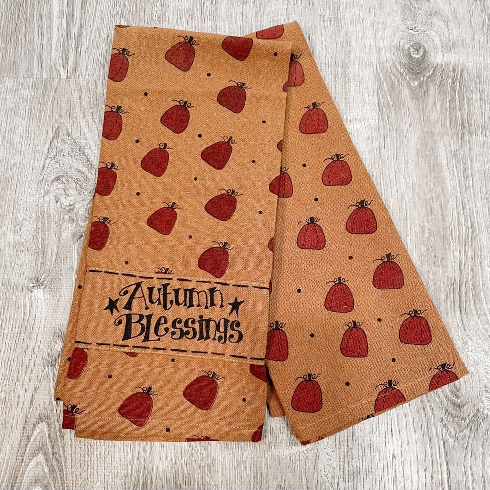 "Autumn Blessings" Hand Towels | Home Collections by Raghu | Fall Thanksgiving